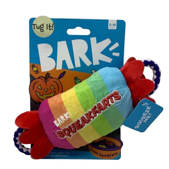 Bark Squeakfarts Rainbow Dog Toy Small/Medium Breed Interactive Plush 10" NEW - Picture 1 of 8